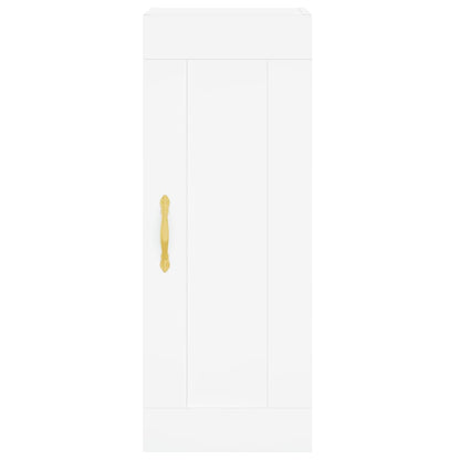 Skříň Highboard Bílá 34,5 X 34 X 180 Cm Kompozitní Dřevo