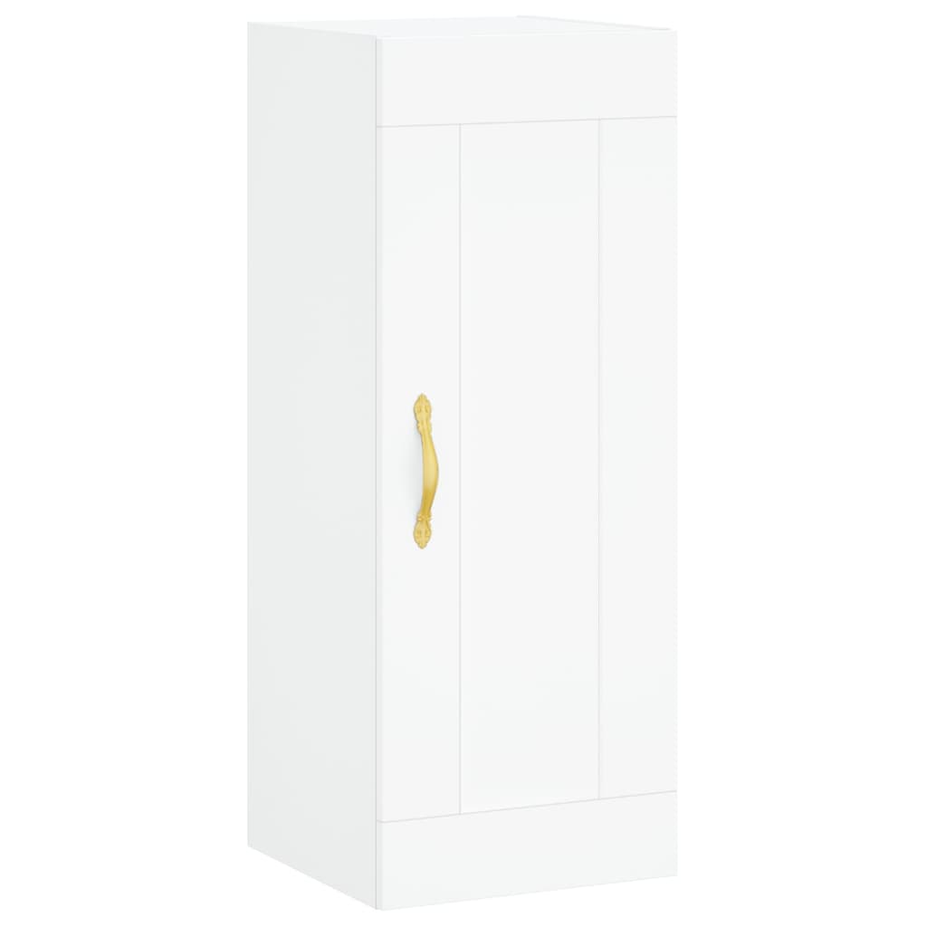Skříň Highboard Bílá 34,5 X 34 X 180 Cm Kompozitní Dřevo