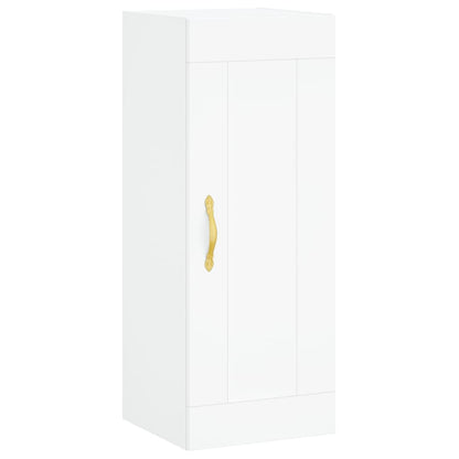 Skříň Highboard Bílá 34,5 X 34 X 180 Cm Kompozitní Dřevo