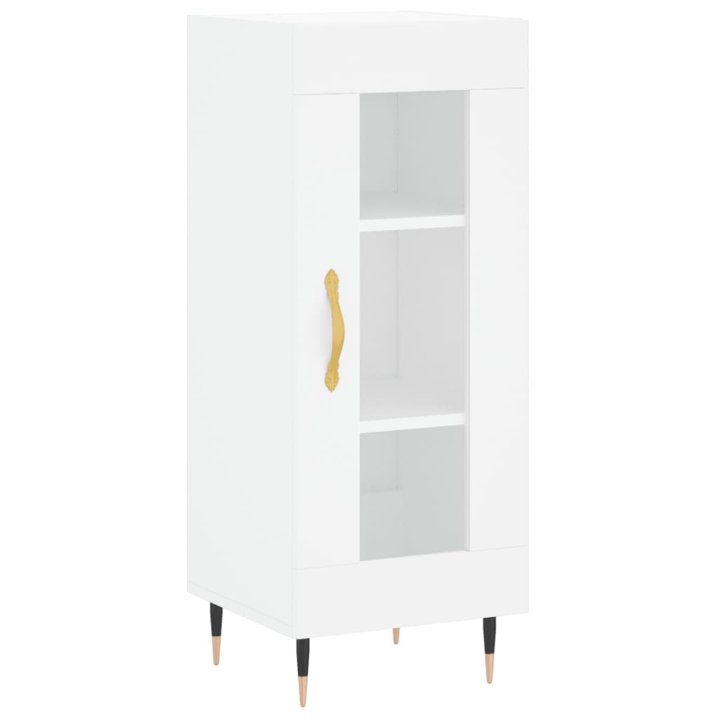 Skříň Highboard Bílá 34,5 X 34 X 180 Cm Kompozitní Dřevo
