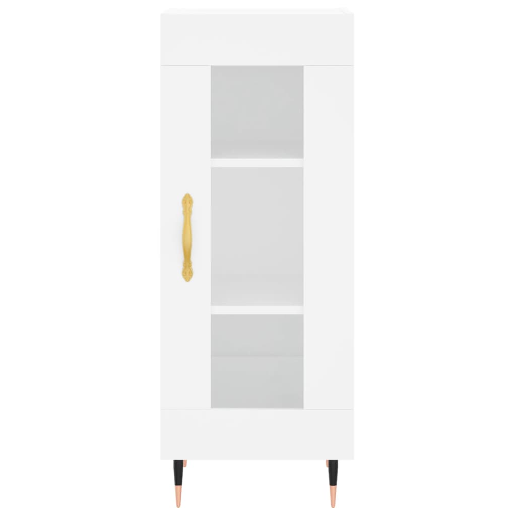 Skříň Highboard Bílá 34,5 X 34 X 180 Cm Kompozitní Dřevo