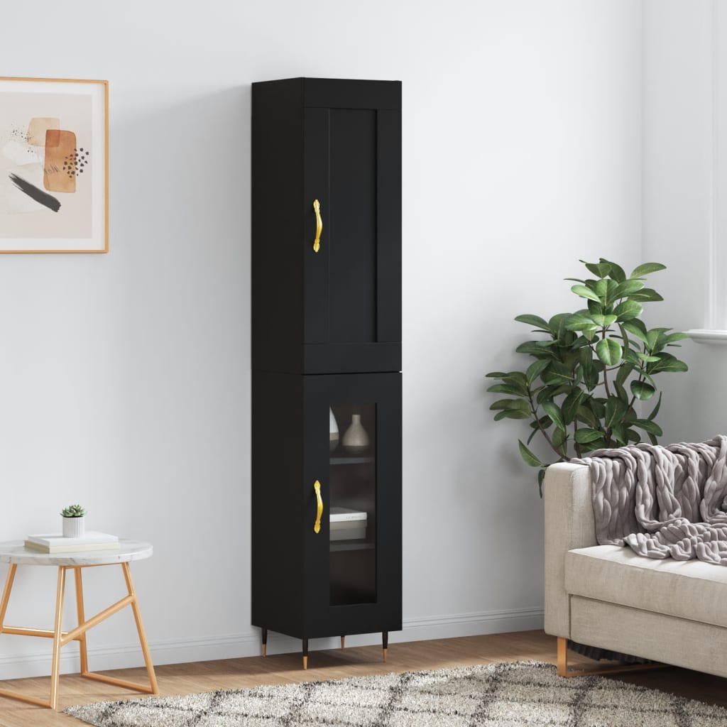 Skříň Highboard 34,5 X 34 X 180 Cm Kompozitní Dřevo