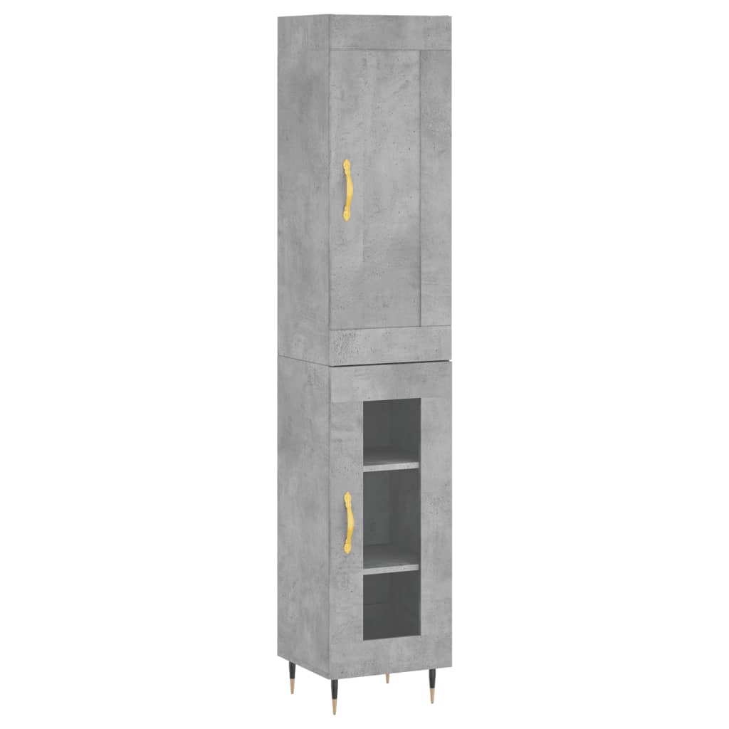 Skříň Highboard Betonově Šedá 34,5X34X180 Cm Kompozitní Dřevo