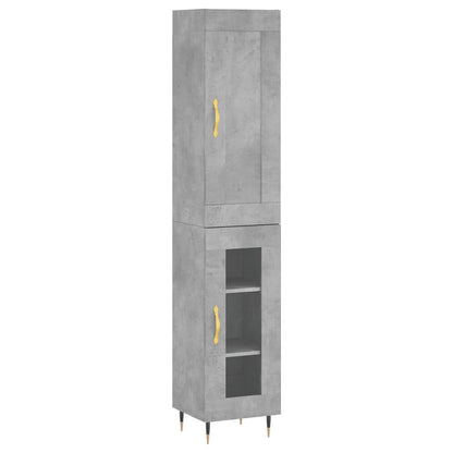 Skříň Highboard Betonově Šedá 34,5X34X180 Cm Kompozitní Dřevo