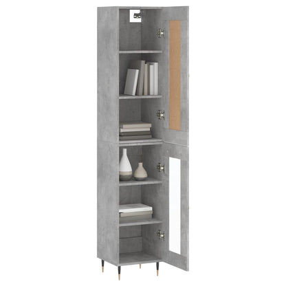 Skříň Highboard Betonově Šedá 34,5X34X180 Cm Kompozitní Dřevo