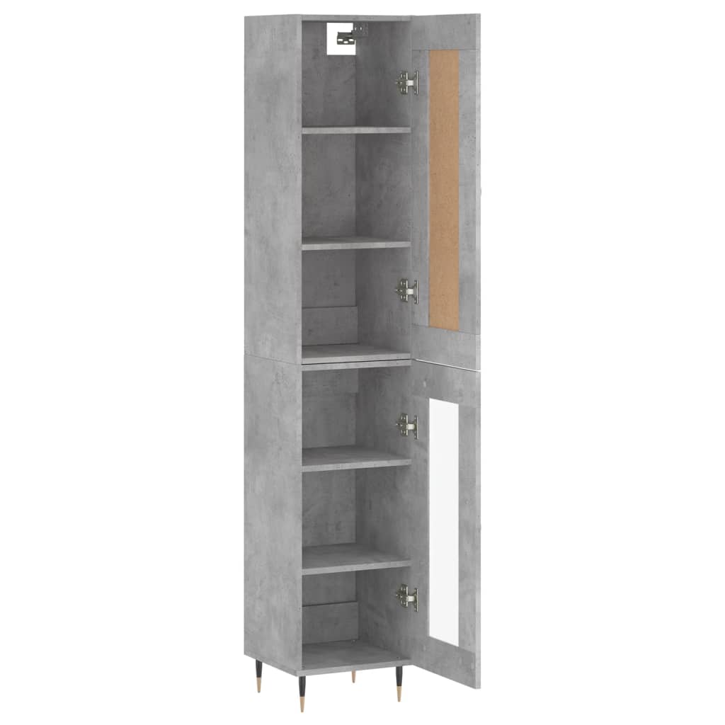 Skříň Highboard Betonově Šedá 34,5X34X180 Cm Kompozitní Dřevo
