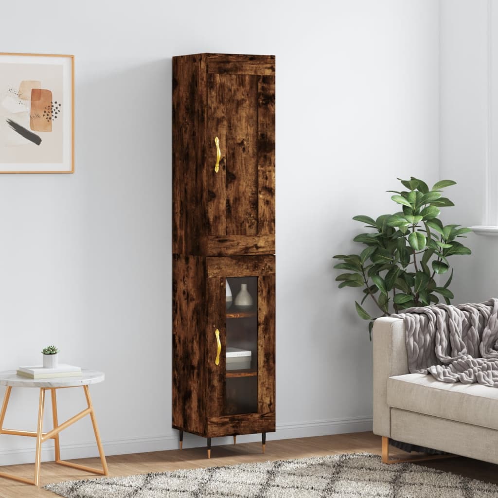 Skříň Highboard 34,5 X 34 X 180 Cm Kompozitní Dřevo