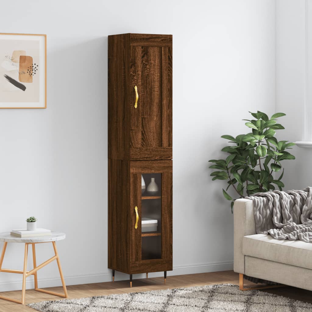 Skříň Highboard 34,5 X 34 X 180 Cm Kompozitní Dřevo