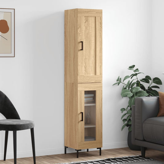 Skříň Highboard 34,5 X 34 X 180 Cm Kompozitní Dřevo