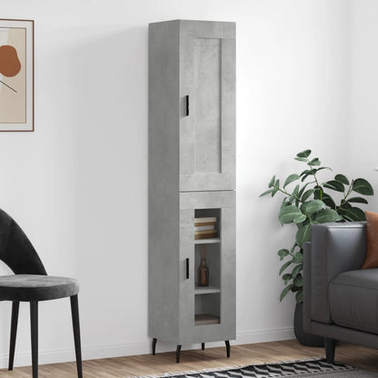 Skříň Highboard Betonově Šedá 34,5X34X180 Cm Kompozitní Dřevo
