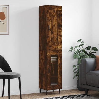 Skříň Highboard Betonově Šedá 34,5X34X180 Cm Kompozitní Dřevo
