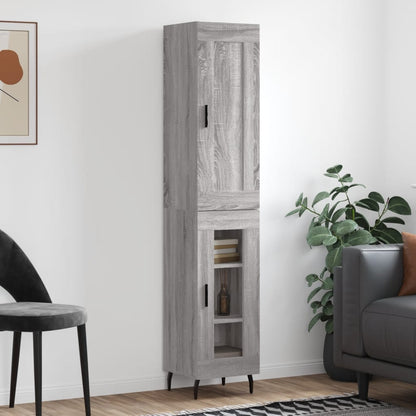 Skříň Highboard Betonově Šedá 34,5X34X180 Cm Kompozitní Dřevo