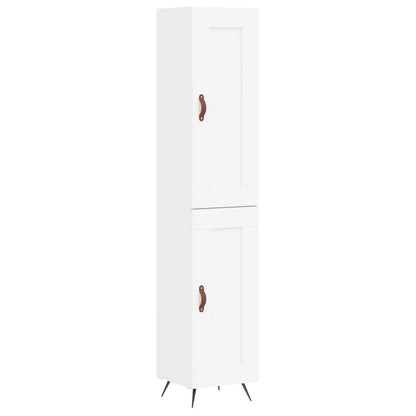 Skříň Highboard Bílá 34,5 X 34 X 180 Cm Kompozitní Dřevo