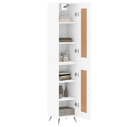Skříň Highboard Bílá 34,5 X 34 X 180 Cm Kompozitní Dřevo