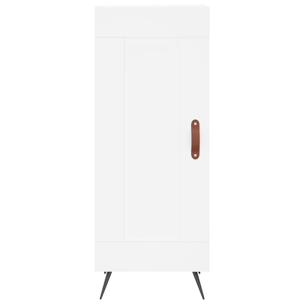 Skříň Highboard Bílá 34,5 X 34 X 180 Cm Kompozitní Dřevo