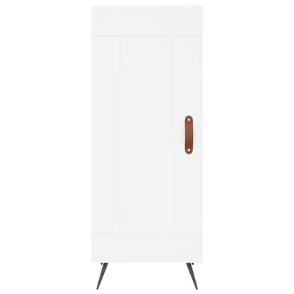 Skříň Highboard Bílá 34,5 X 34 X 180 Cm Kompozitní Dřevo