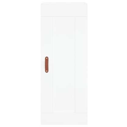Skříň Highboard Bílá 34,5 X 34 X 180 Cm Kompozitní Dřevo