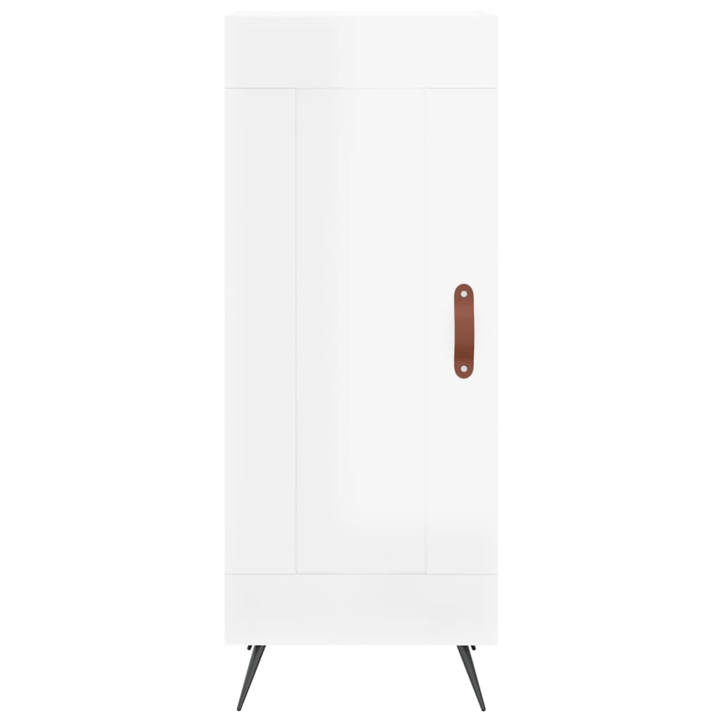 Skříň Highboard Bílá S Vysokým Leskem 34,5X34X180 Cm Kompozit