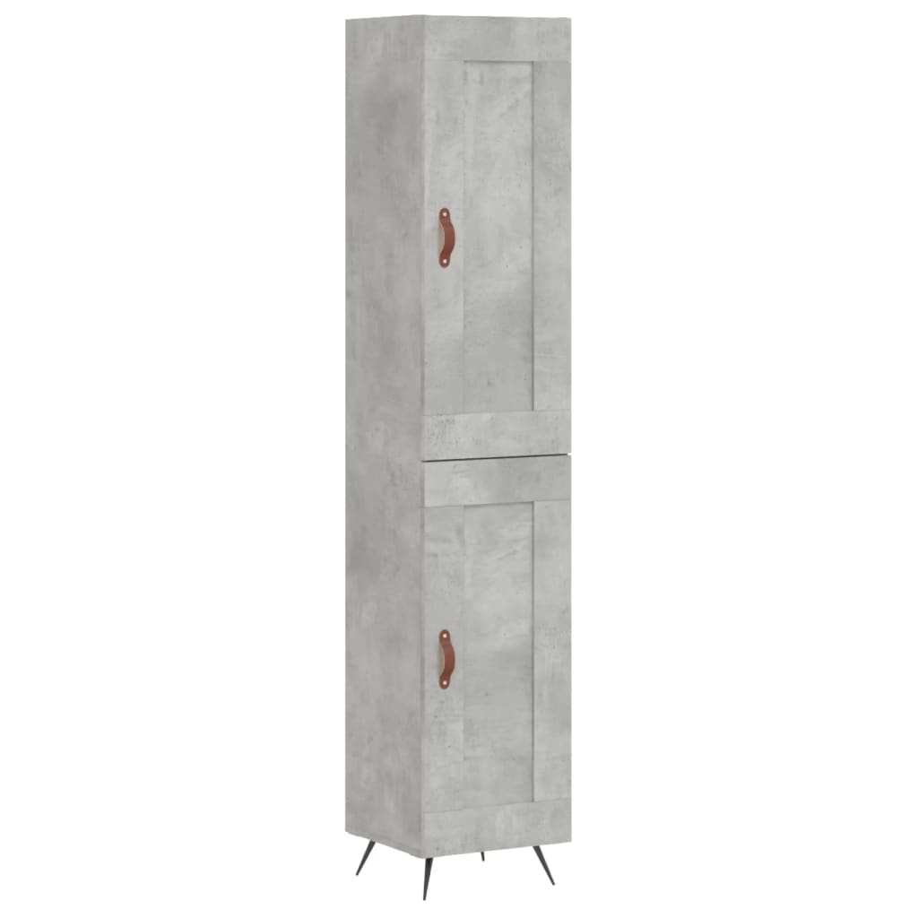 Skříň Highboard Betonově Šedá 34,5X34X180 Cm Kompozitní Dřevo