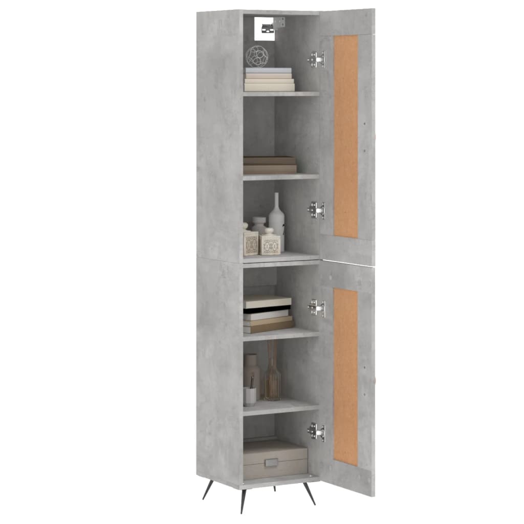 Skříň Highboard Betonově Šedá 34,5X34X180 Cm Kompozitní Dřevo