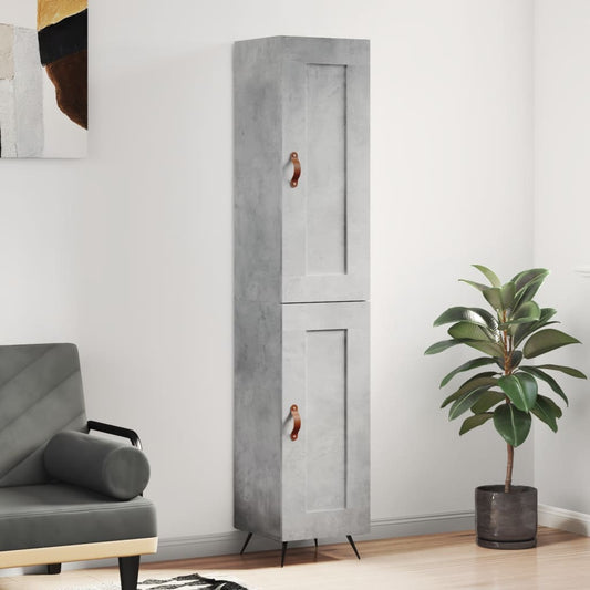 Skříň Highboard Betonově Šedá 34,5X34X180 Cm Kompozitní Dřevo