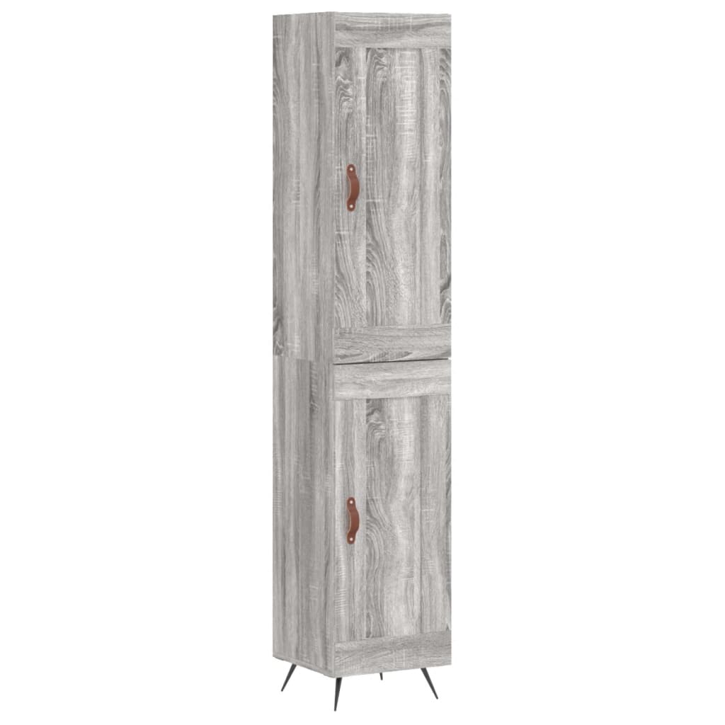 Skříň Highboard Šedá Sonoma 34,5 X 34 X 180 Cm Kompozitní Dřevo