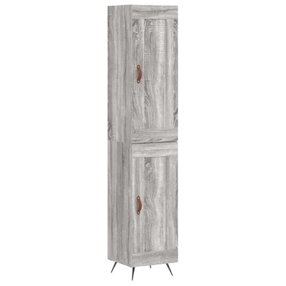 Skříň Highboard Šedá Sonoma 34,5 X 34 X 180 Cm Kompozitní Dřevo