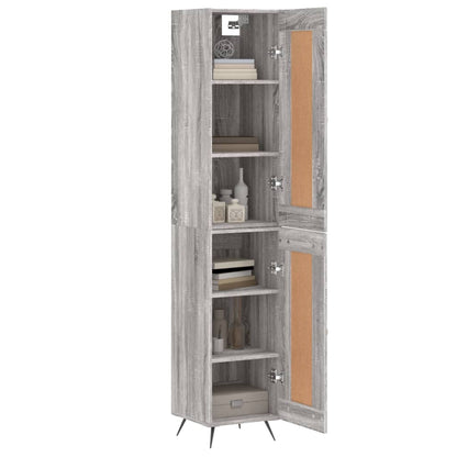 Skříň Highboard Šedá Sonoma 34,5 X 34 X 180 Cm Kompozitní Dřevo