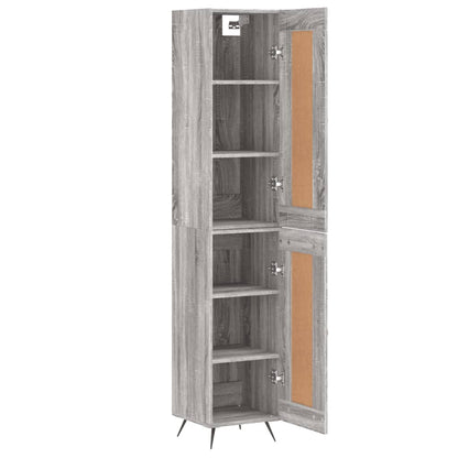 Skříň Highboard Šedá Sonoma 34,5 X 34 X 180 Cm Kompozitní Dřevo