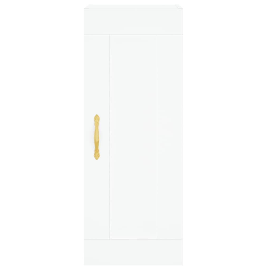 Skříň Highboard Bílá 34,5 X 34 X 180 Cm Kompozitní Dřevo