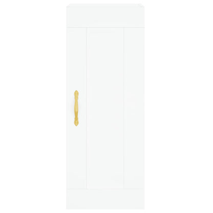 Skříň Highboard Bílá 34,5 X 34 X 180 Cm Kompozitní Dřevo