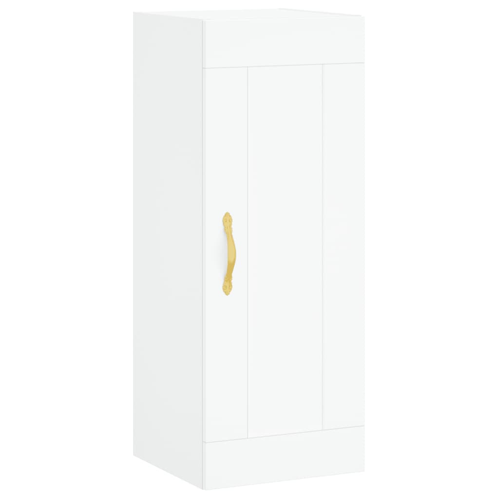 Skříň Highboard Bílá 34,5 X 34 X 180 Cm Kompozitní Dřevo