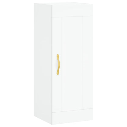 Skříň Highboard Bílá 34,5 X 34 X 180 Cm Kompozitní Dřevo