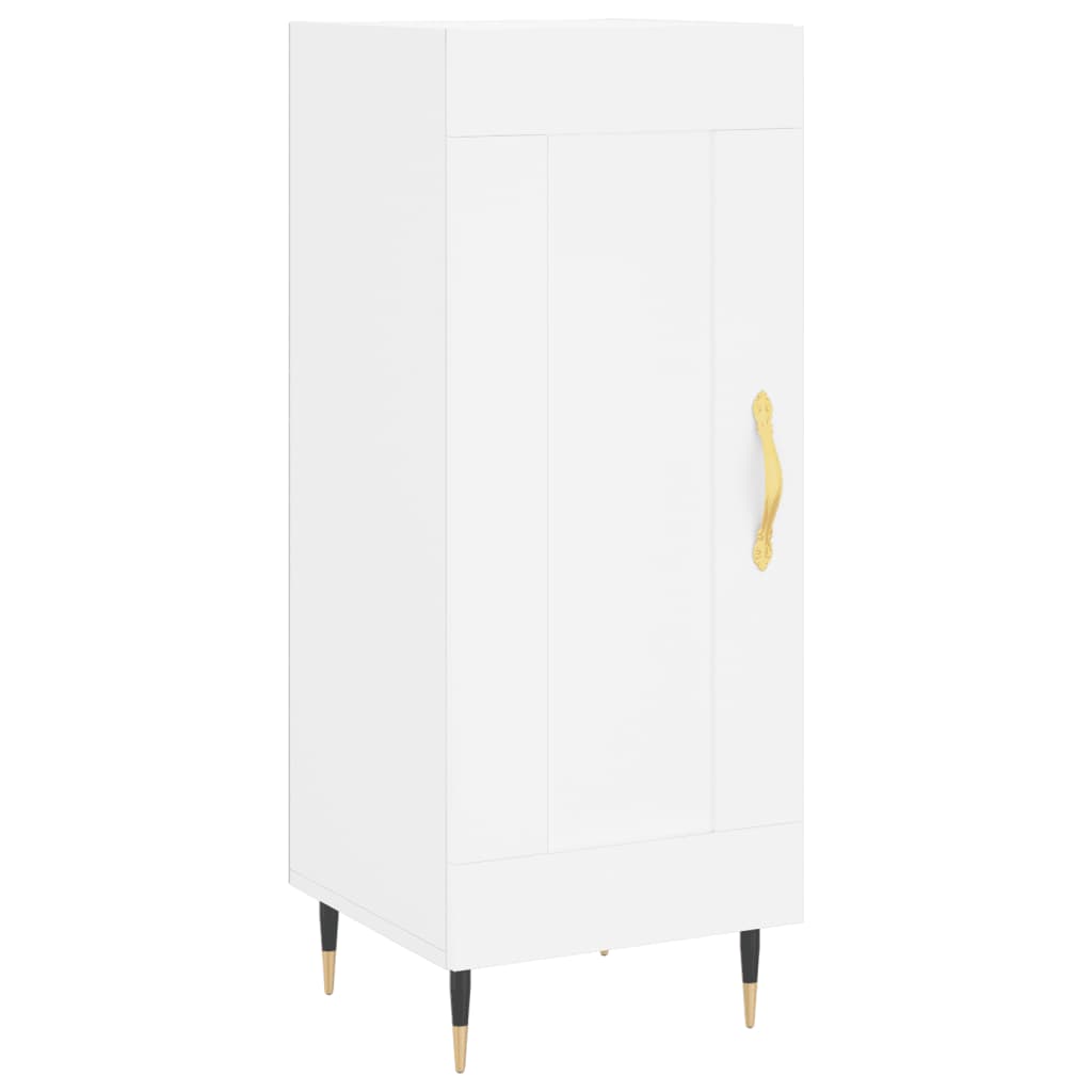 Skříň Highboard Bílá 34,5 X 34 X 180 Cm Kompozitní Dřevo