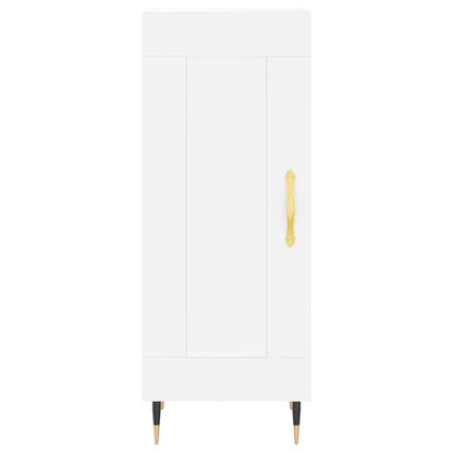 Skříň Highboard Bílá 34,5 X 34 X 180 Cm Kompozitní Dřevo