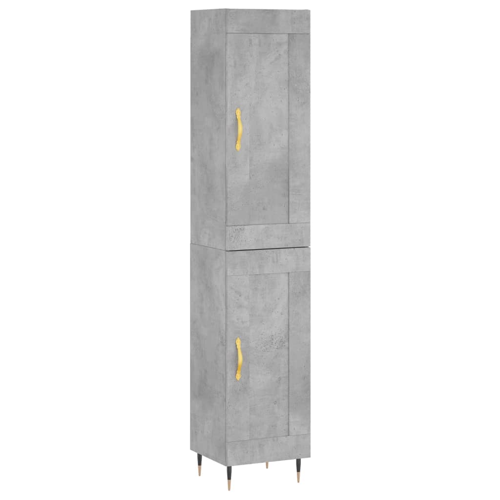 Skříň Highboard Betonově Šedá 34,5X34X180 Cm Kompozitní Dřevo