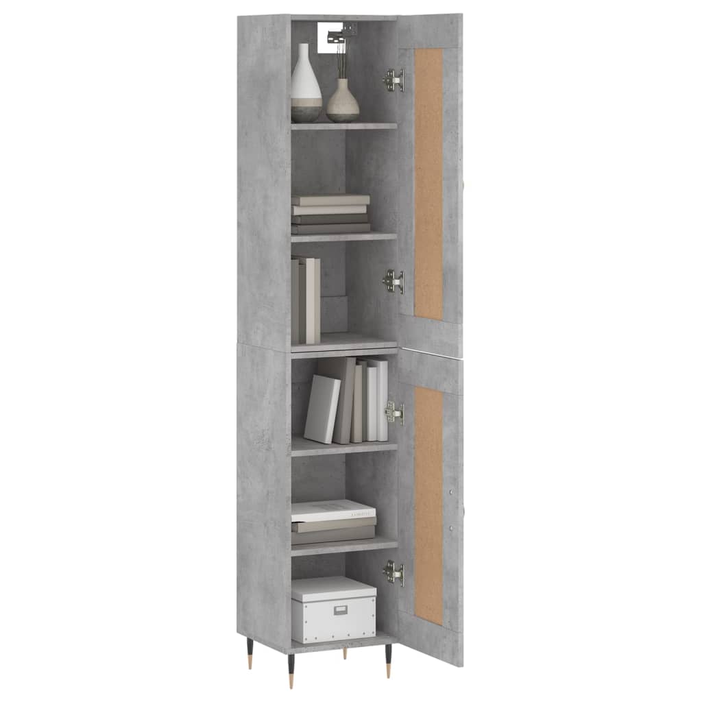 Skříň Highboard Betonově Šedá 34,5X34X180 Cm Kompozitní Dřevo