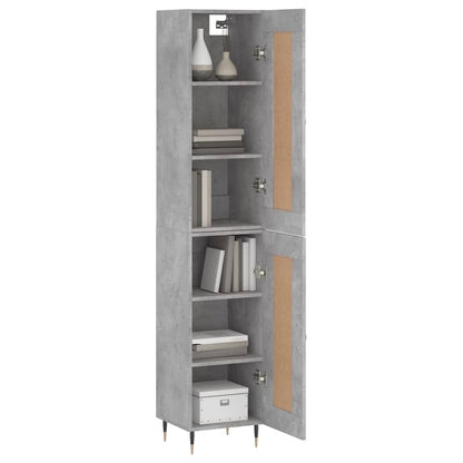 Skříň Highboard Betonově Šedá 34,5X34X180 Cm Kompozitní Dřevo