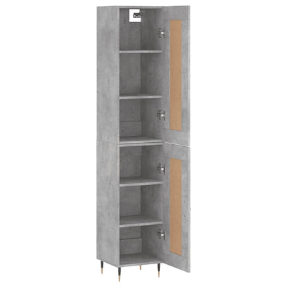 Skříň Highboard Betonově Šedá 34,5X34X180 Cm Kompozitní Dřevo