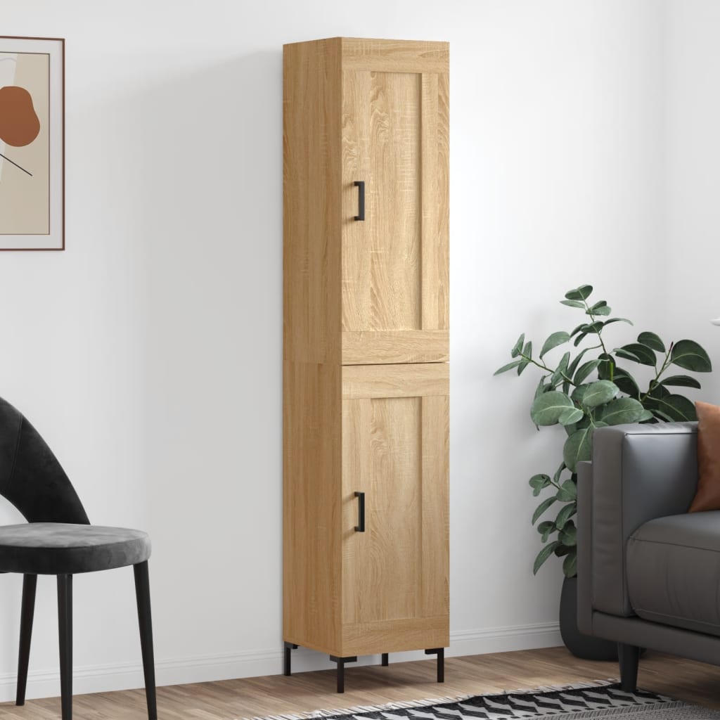 Skříň Highboard 34,5 X 34 X 180 Cm Kompozitní Dřevo