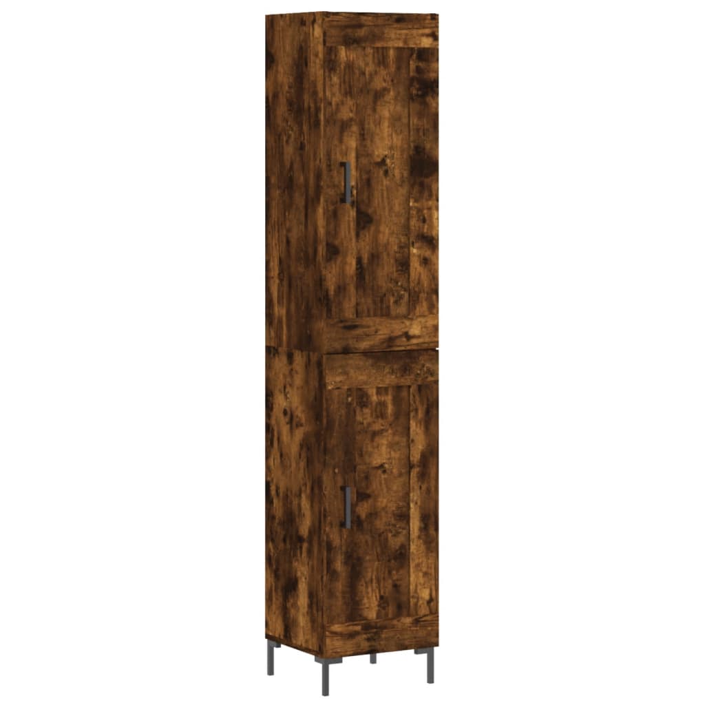 Skříň Highboard Kouřový Dub 34,5 X 34 X 180 Cm Kompozitní Dřevo