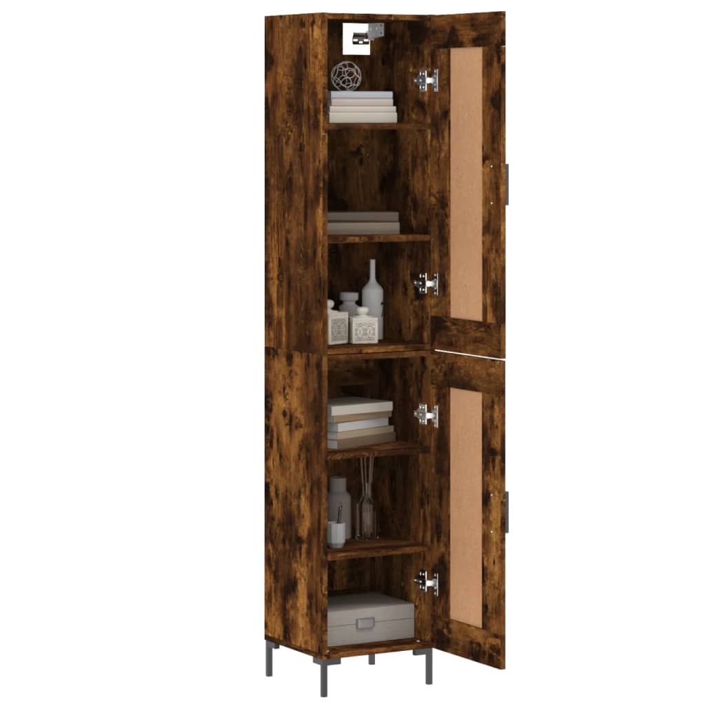 Skříň Highboard Kouřový Dub 34,5 X 34 X 180 Cm Kompozitní Dřevo