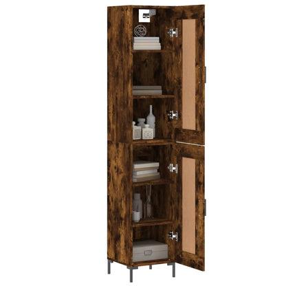 Skříň Highboard Kouřový Dub 34,5 X 34 X 180 Cm Kompozitní Dřevo