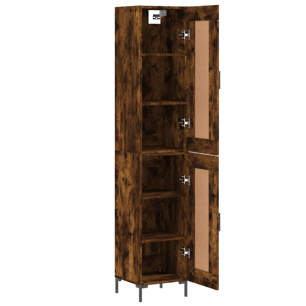 Skříň Highboard Kouřový Dub 34,5 X 34 X 180 Cm Kompozitní Dřevo