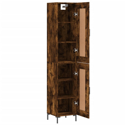 Skříň Highboard Kouřový Dub 34,5 X 34 X 180 Cm Kompozitní Dřevo