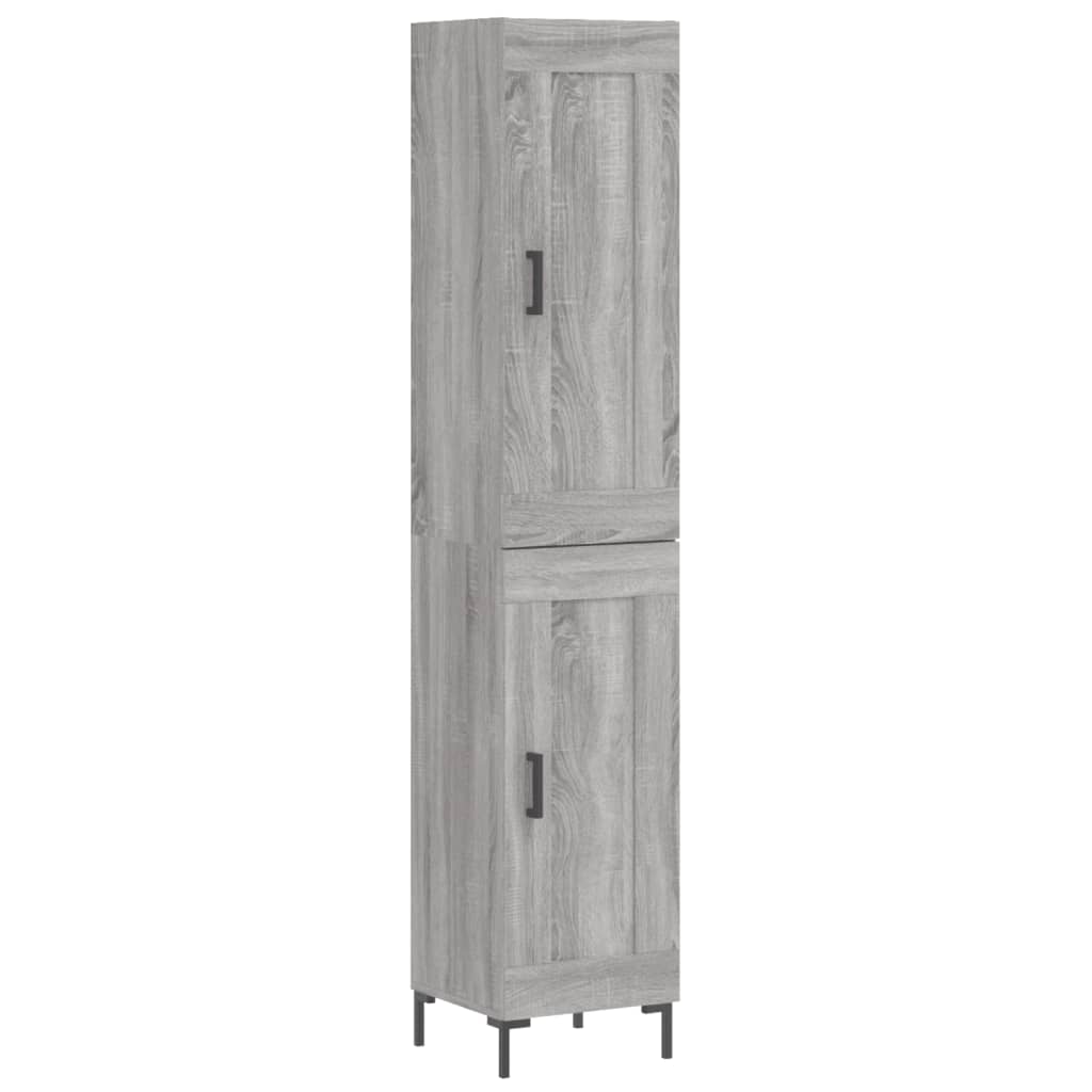 Skříň Highboard Šedá Sonoma 34,5 X 34 X 180 Cm Kompozitní Dřevo