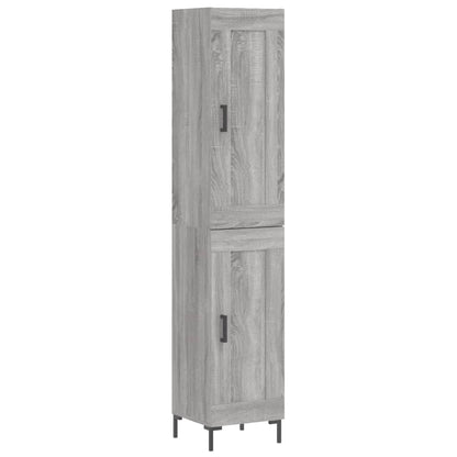 Skříň Highboard Šedá Sonoma 34,5 X 34 X 180 Cm Kompozitní Dřevo