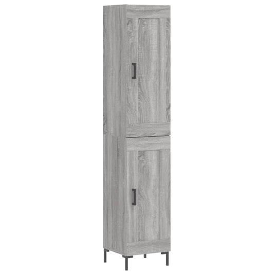 Skříň Highboard Šedá Sonoma 34,5 X 34 X 180 Cm Kompozitní Dřevo