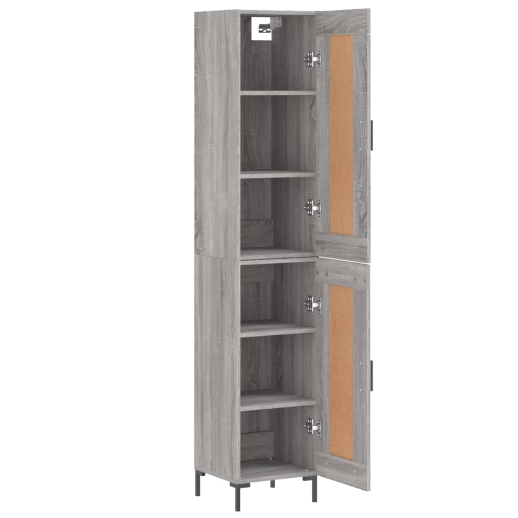 Skříň Highboard Šedá Sonoma 34,5 X 34 X 180 Cm Kompozitní Dřevo