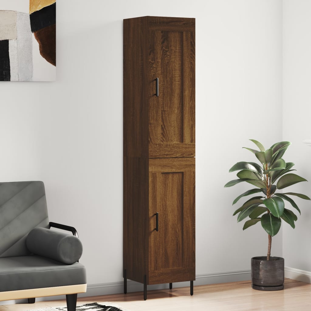 Skříň Highboard 34,5 X 34 X 180 Cm Kompozitní Dřevo